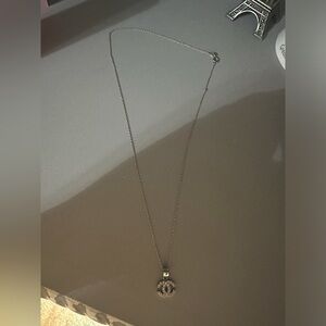 silver chanel necklace